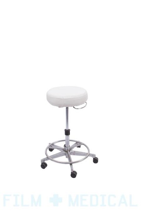 laboratory stool white/stainless steel without cover